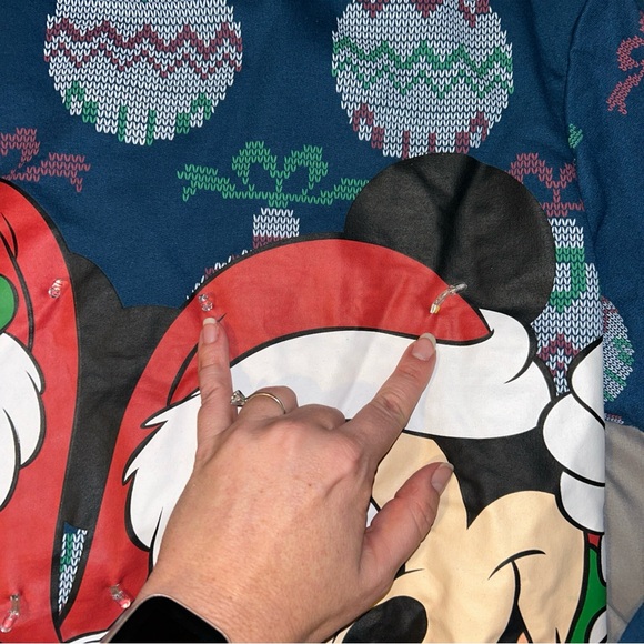 Disney Blue Mickey and Minnie Christmas Sweatshirt - Picture 4 of 11